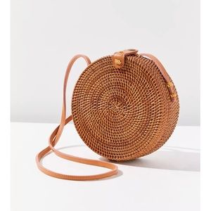 Urban Outfitters Woven Rattan circle crossbody purse